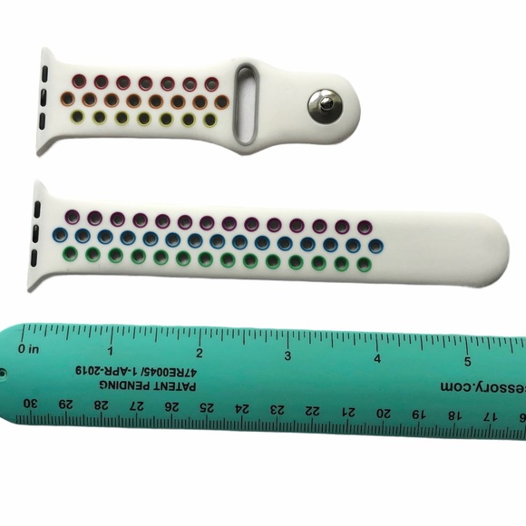 5/$20 NEW RAINBOW Silicone Sport Band Apple Watch 44/45/49 mm M/L PRIDE - Picture 4 of 8